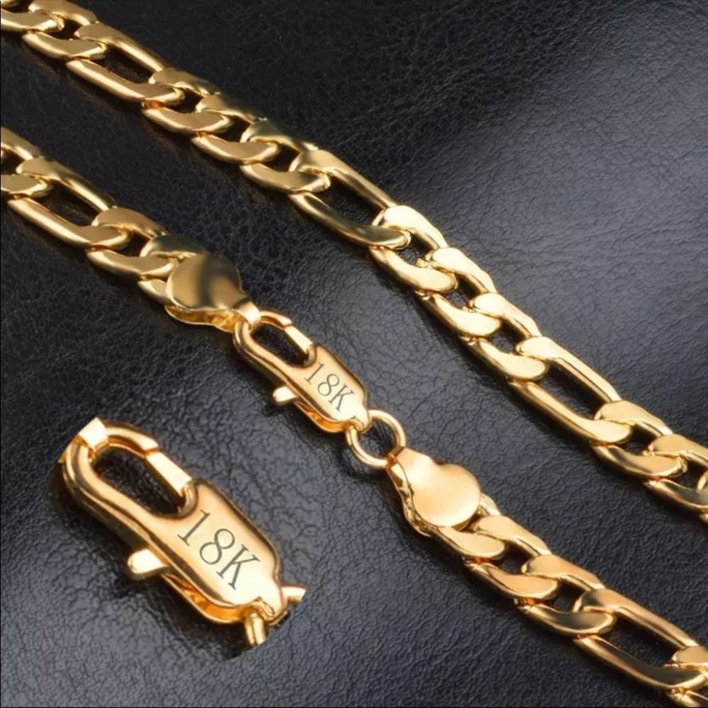 ¥New 18k Gold Finish Chain Necklace
